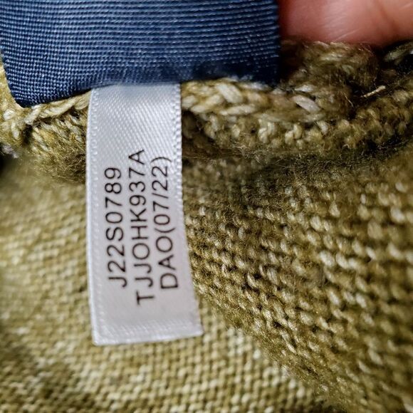 TOMMY HILFIGER Metallic Ribbed Trim Fair Isle Pattern Pullover Sweater Size L - Picture 6 of 7